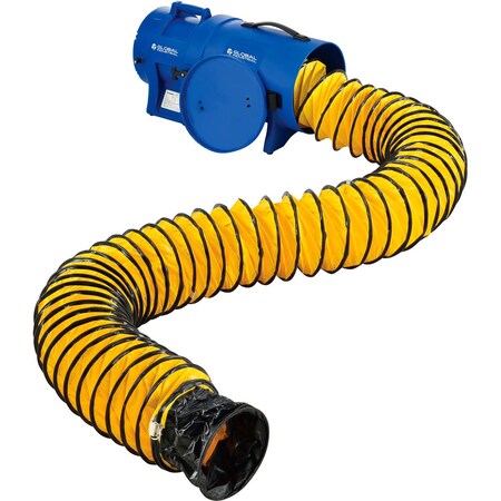 Global Equipment 8" Confined Space Vent Fan, Rotomold Plastic, 1000 CFM, 1/3 HP 293034